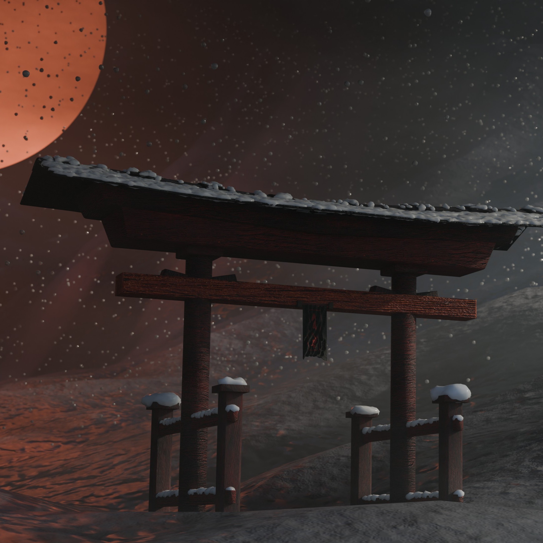 rendu blender portail japonais