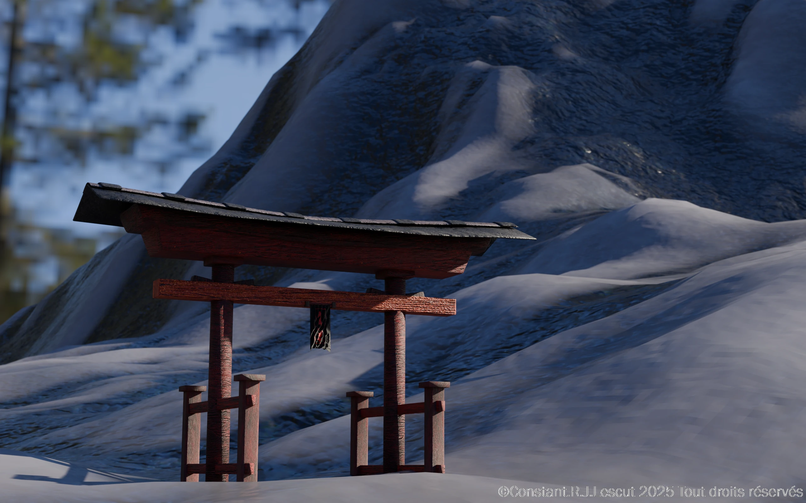 portail avec paysage et simulation